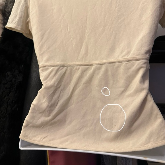 Gorgeous coquette cream v neck with mesh short sleeves, from the 90s ☾⋆｡🥀 °✩ - Picture 4 of 6